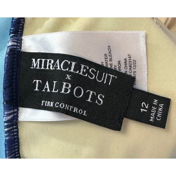 Talbots Miraclesuit Regatta Wise Dye One Piece Swimsuit Firm Control Size 12 - Picture 12 of 13